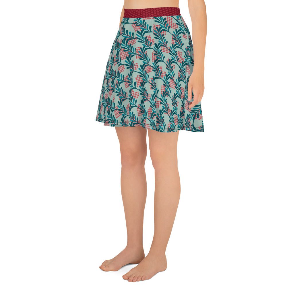 Women's skater skirt, Opal skater skirt, Festive pattern skater skirt, Cut & sew sublimation skirt, skater skirt for summer and spring festival - PratSN