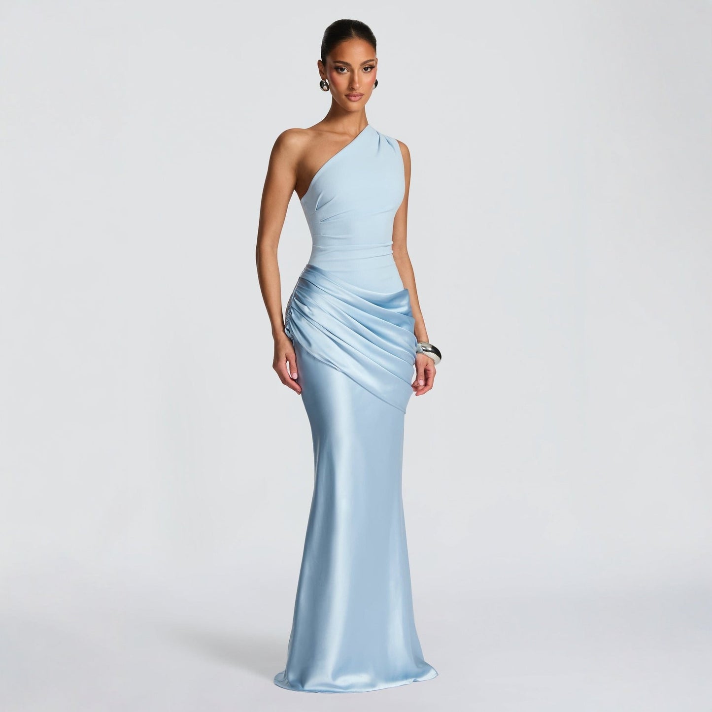 Women's Slim Off - shoulder Bodycon Maxi Dress Solid Color Sleeveless Evening Party Gown Dresses - PratSN