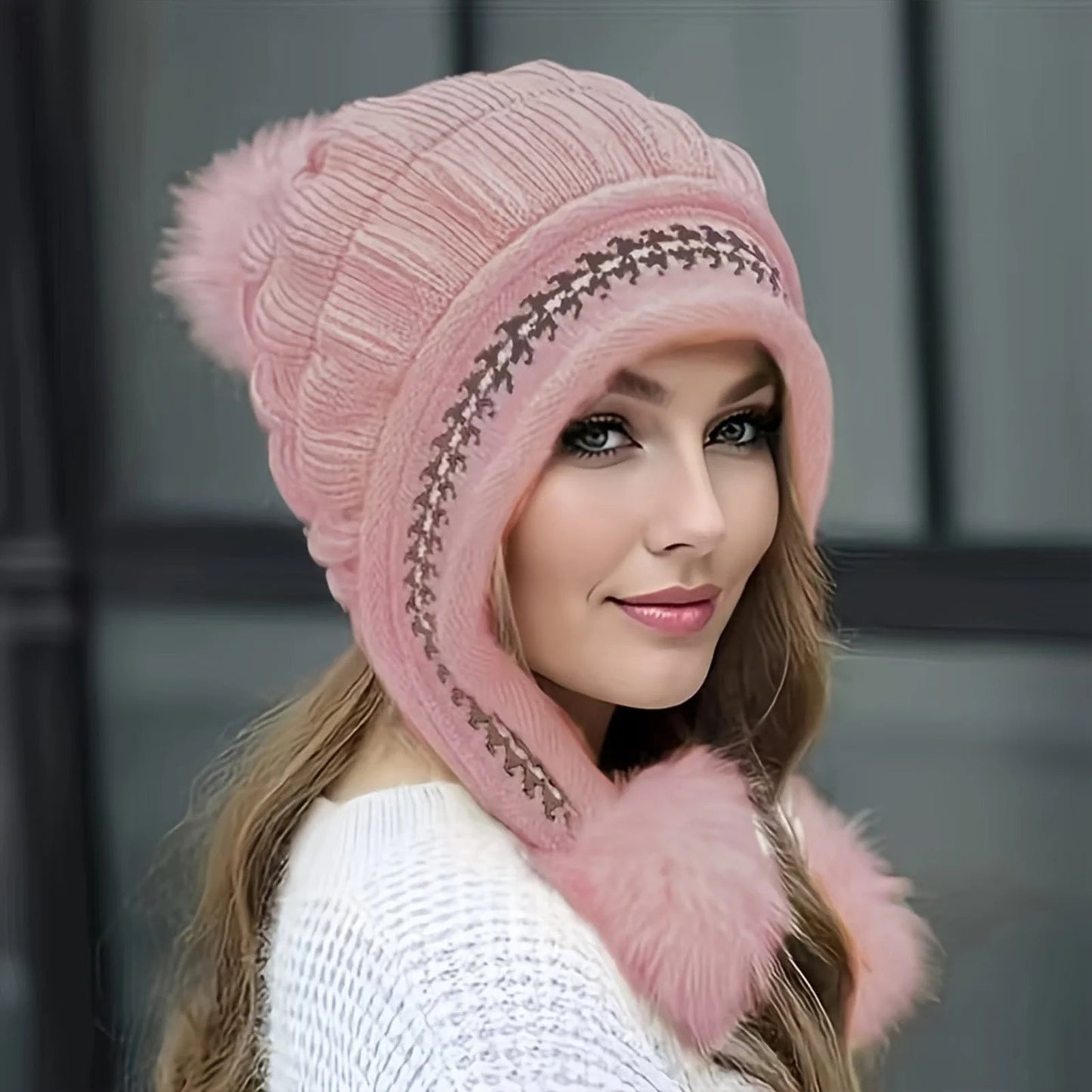 Women's Soft Winter Warm Fur Hat Fleece Lined Earflap Hat Beanie Casual Cold Weather - PratSN