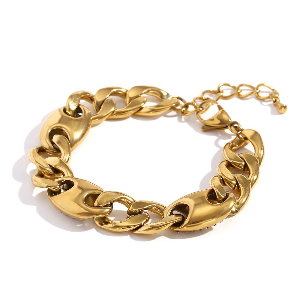 Women's Special - interest Design Personalized Bracelet Stainless Steel 18K Gold Plating - PratSN