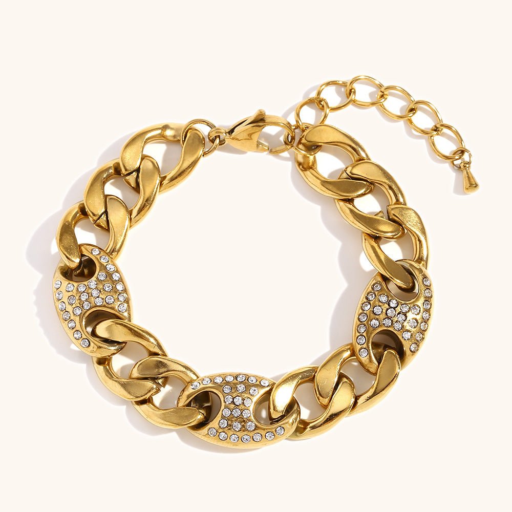 Women's Special - interest Design Personalized Bracelet Stainless Steel 18K Gold Plating - PratSN