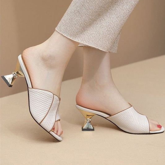 Women's Spring and Autumn New Stiletto Heel High Heels Comfortable Fashionable Chunky Heel Sandals - PratSN