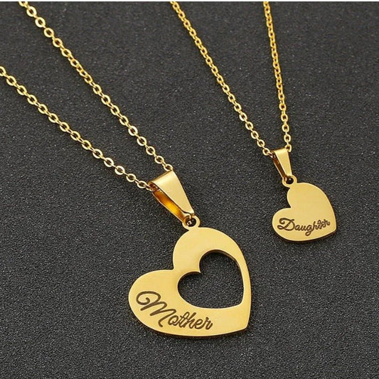 Women's Stitching Lettering Heart Necklace - PratSN