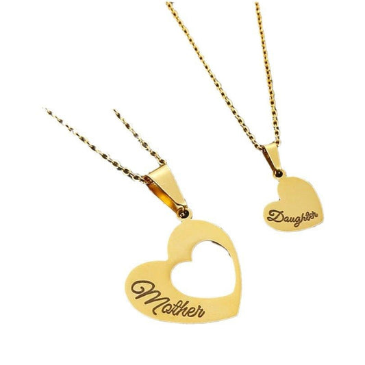Women's Stitching Lettering Heart Necklace - PratSN
