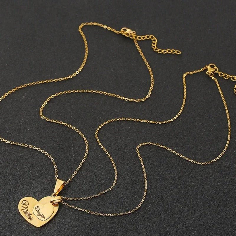 Women's Stitching Lettering Heart Necklace - PratSN
