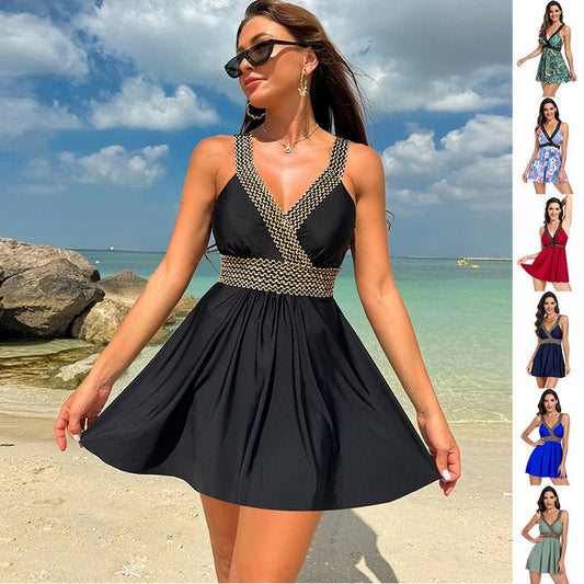 Women's Stylish and Trendy V - neck Summer Beach Dresses | Beach Vacation - PratSN
