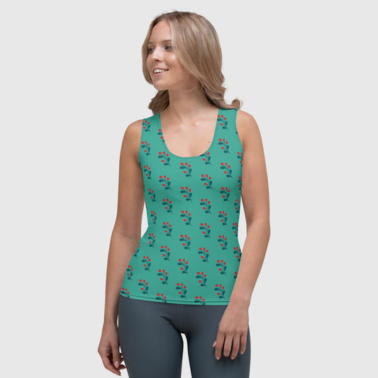 Women's sublimation cut & sew tank top, Niagara tank top, Festive pattern tank top, Hand sewn, tank top for summer and spring festivals - PratSN