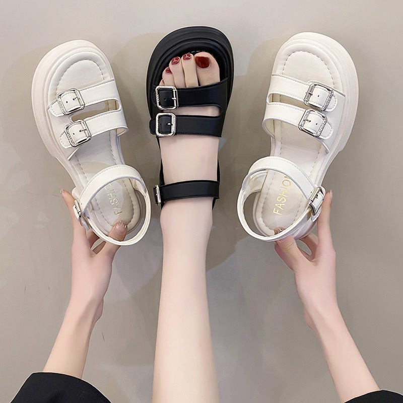 Women's Summer New All - Match Platform Beach Shoes Strap Roman Sandals - PratSN