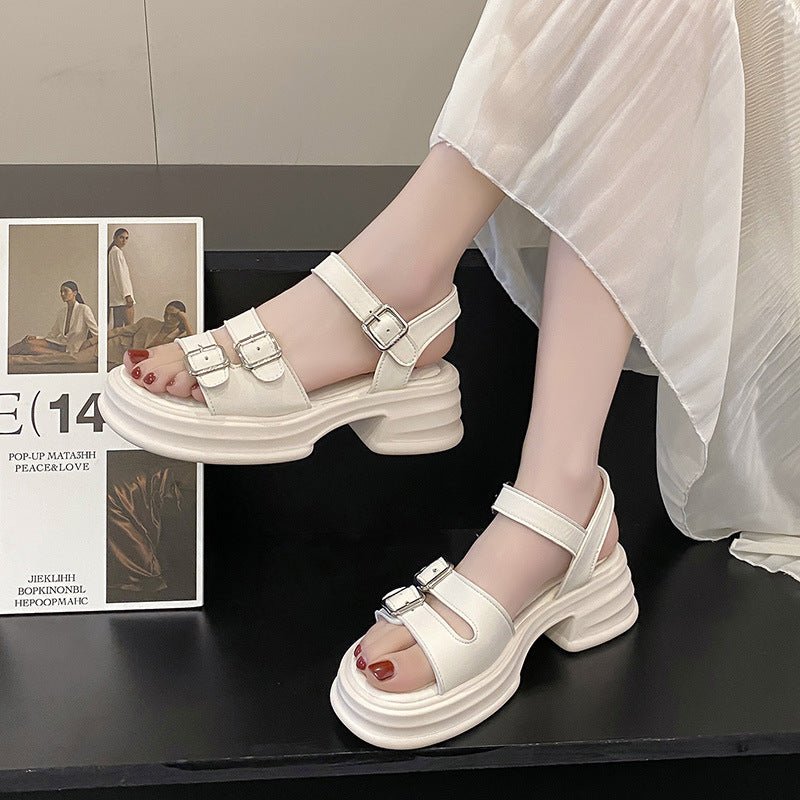 Women's Summer New All - Match Platform Beach Shoes Strap Roman Sandals - PratSN