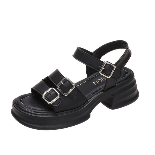 Women's Summer New All - Match Platform Beach Shoes Strap Roman Sandals - PratSN