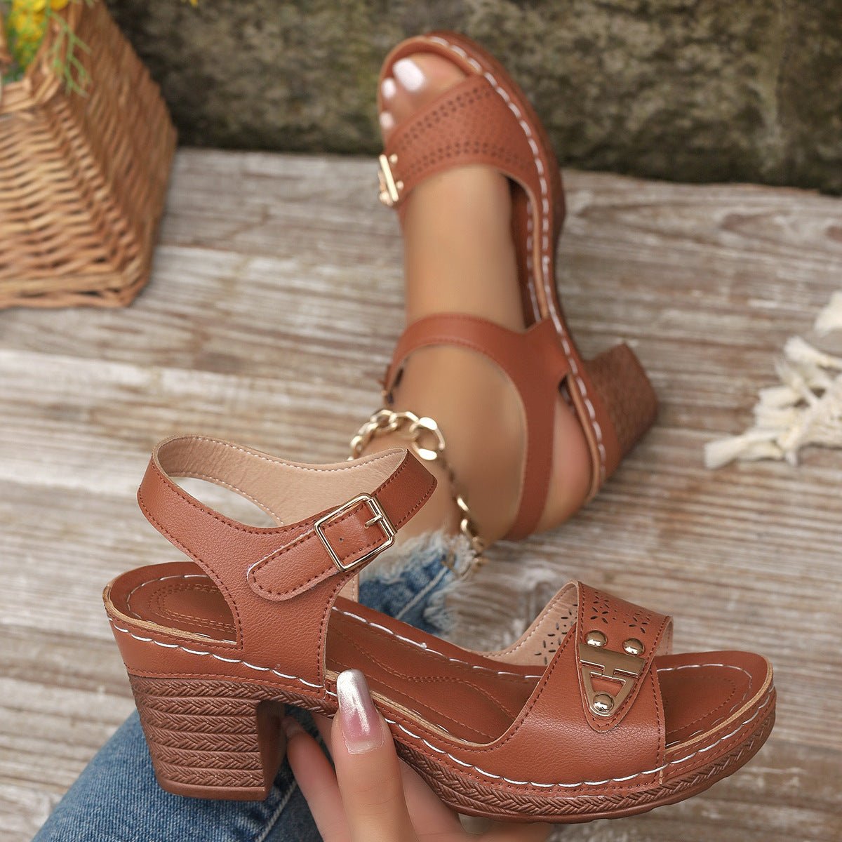 women's Summer Plus Size High Heel Sandals - PratSN