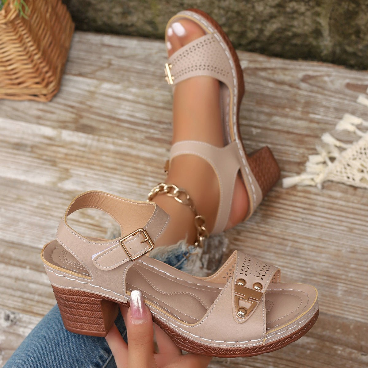 women's Summer Plus Size High Heel Sandals - PratSN