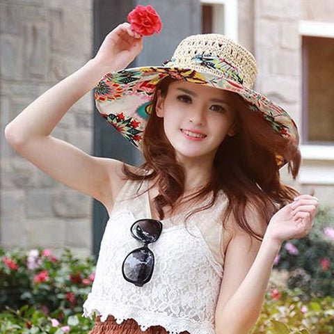 Women's Summer Seaside Holiday Cloth Foldable Hat - PratSN
