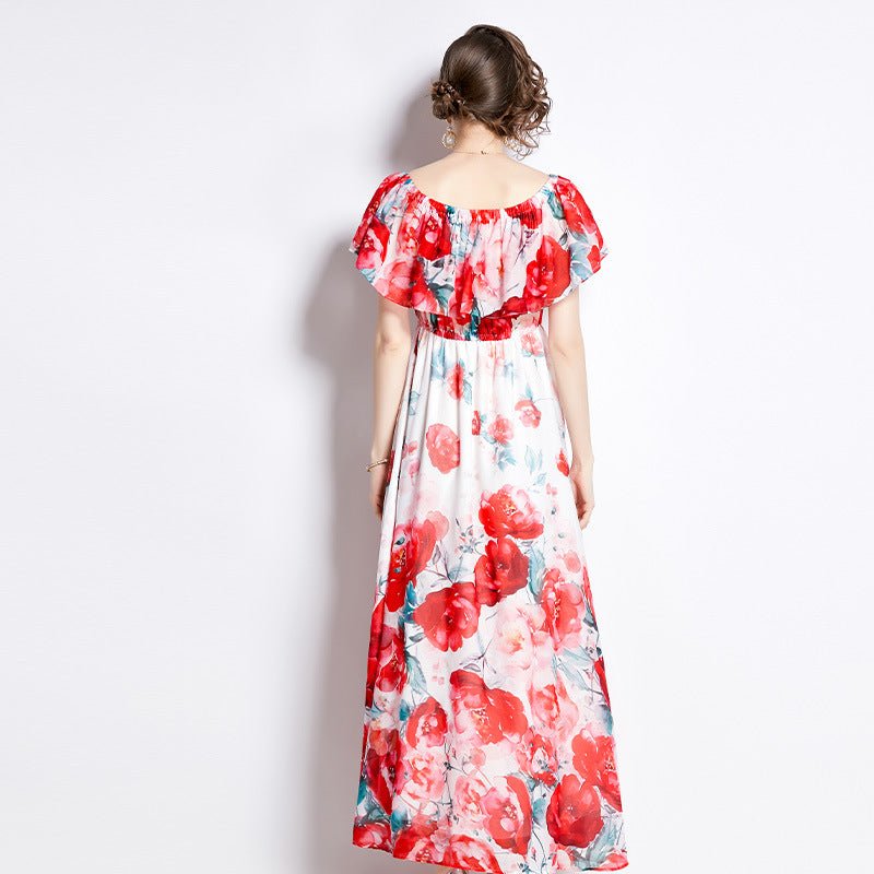 Women's Summer Split Chiffon Midi Dress - PratSN