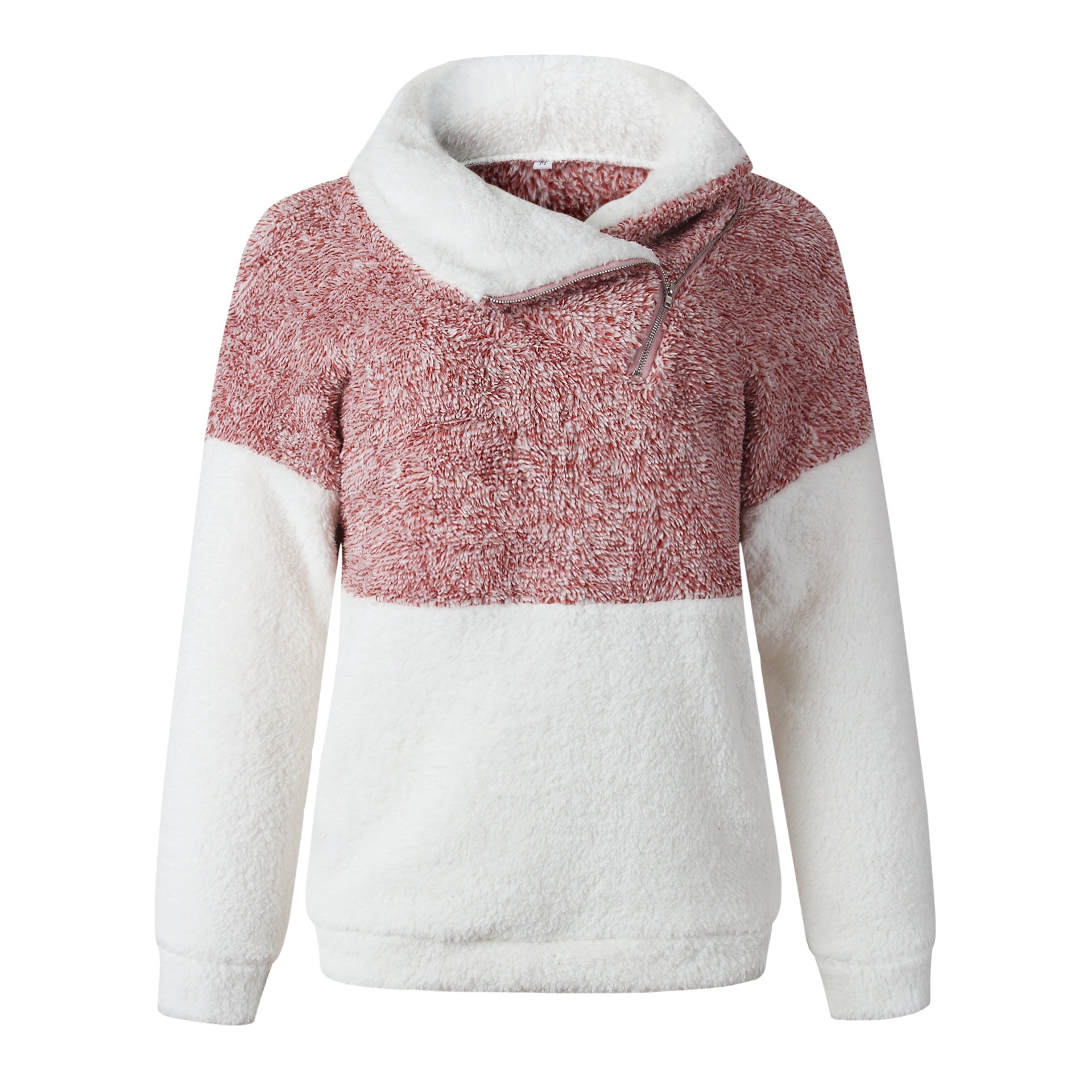 Women's sweater leopard print stitching pocket zipper - PratSN