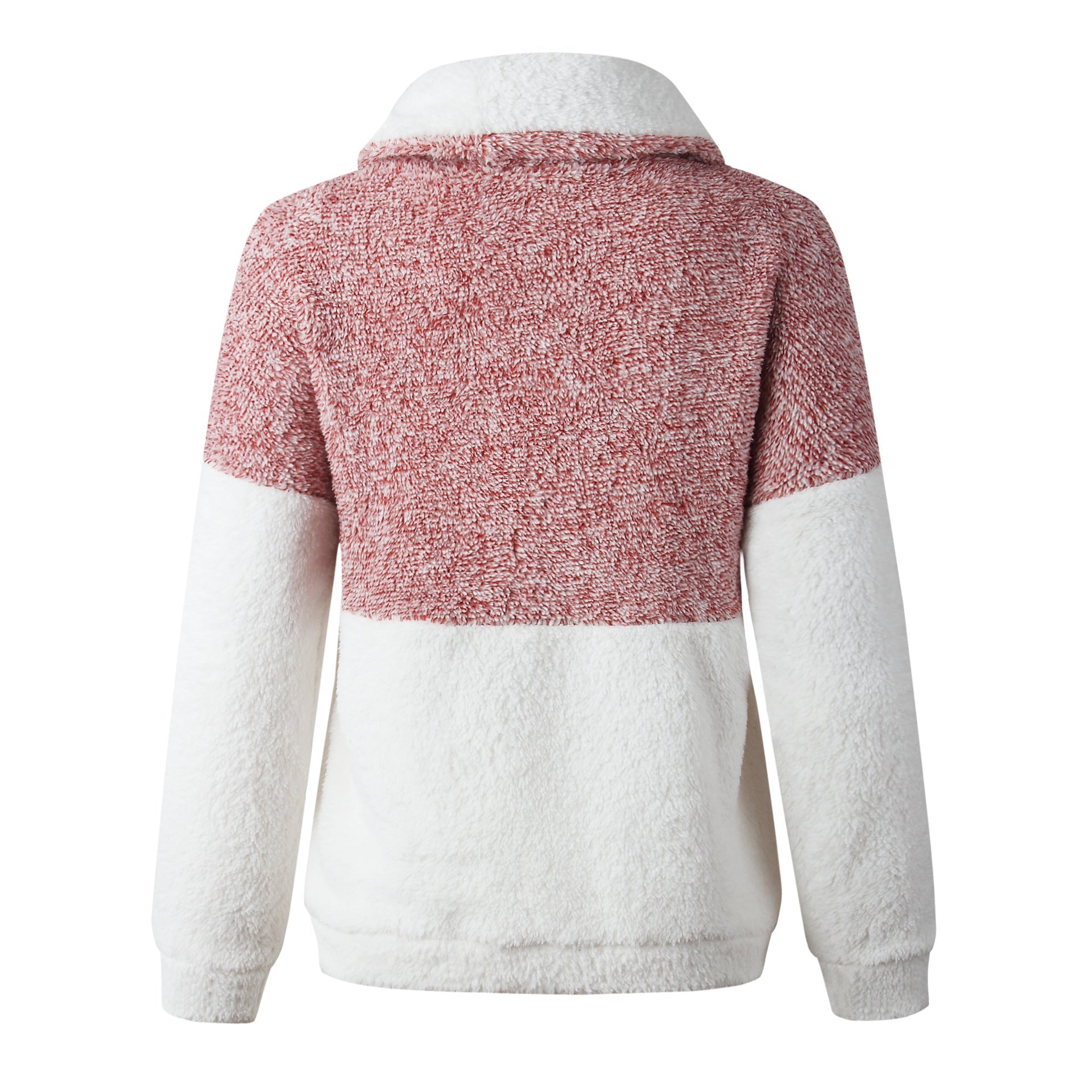 Women's sweater leopard print stitching pocket zipper - PratSN