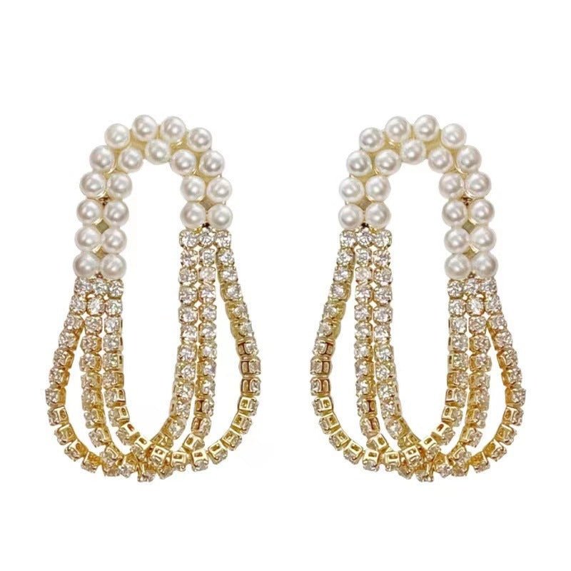 Women's Tassel Earrings, Multi - layer Tassel Pearl - PratSN
