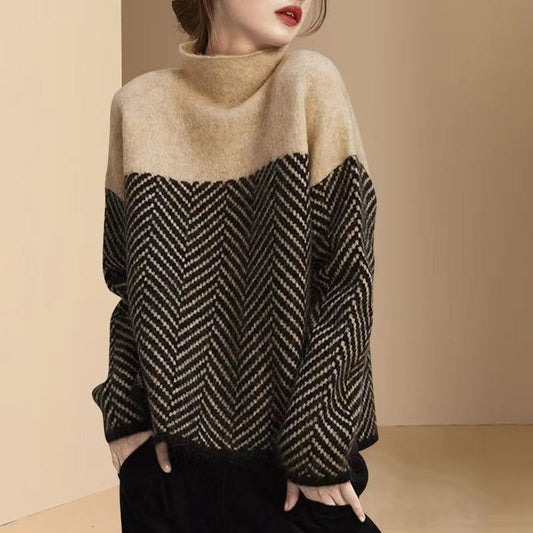 Women's Thickened Turtleneck Bottoming Shirt Autumn And Winter Warm Sweater - PratSN
