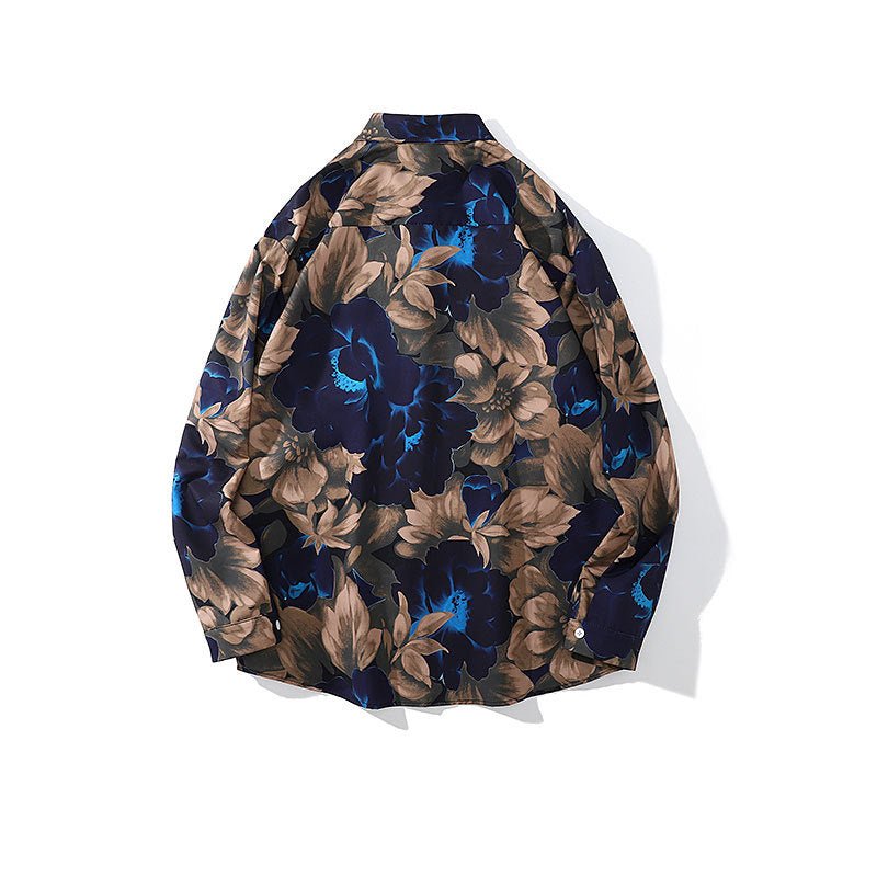 Women's Trendy Floral Full Print Long Sleeve Shirt - PratSN