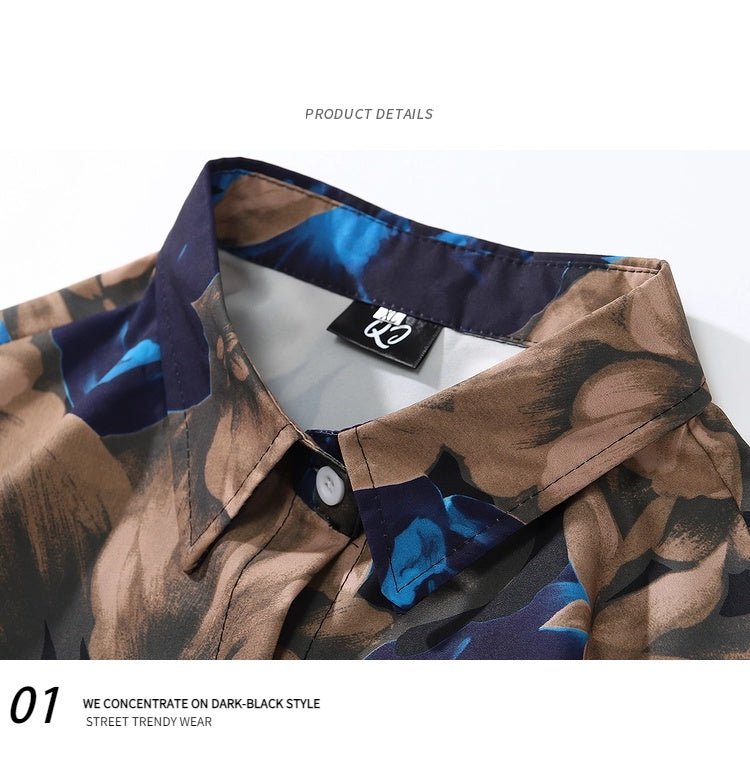 Women's Trendy Floral Full Print Long Sleeve Shirt - PratSN