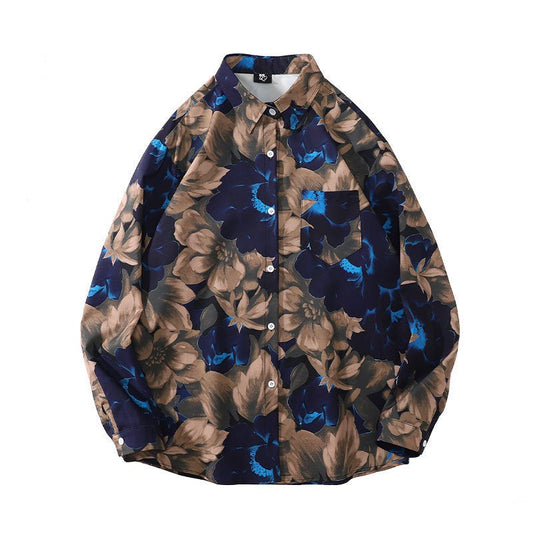 Women's Trendy Floral Full Print Long Sleeve Shirt - PratSN