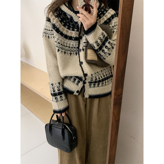 Women's Vintage Contrast Color Hooded Sweater - PratSN