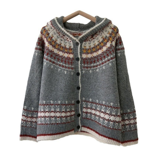 Women's Vintage Contrast Color Hooded Sweater - PratSN