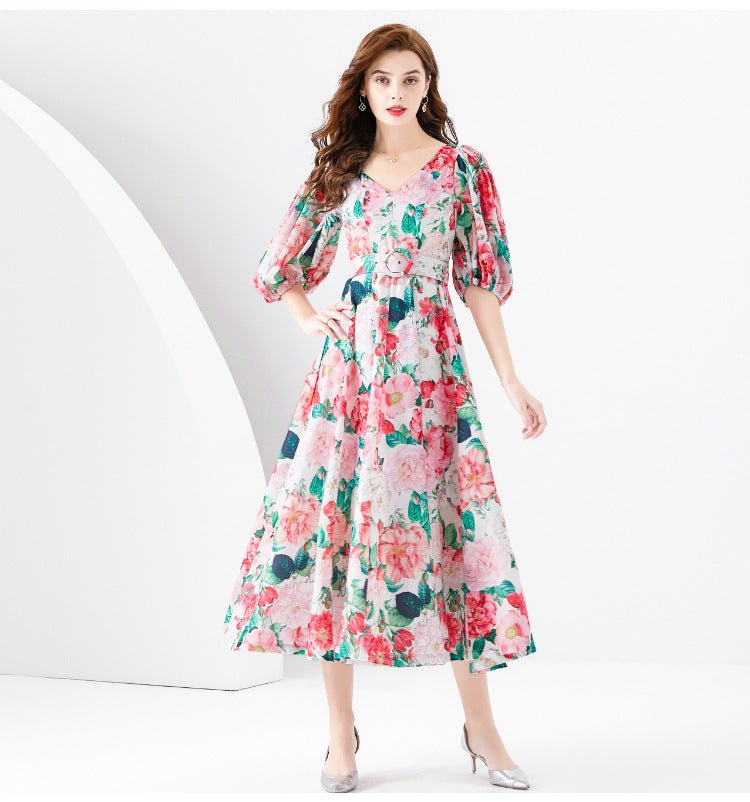 Women's Waist - tight Long Temperament Dress - PratSN