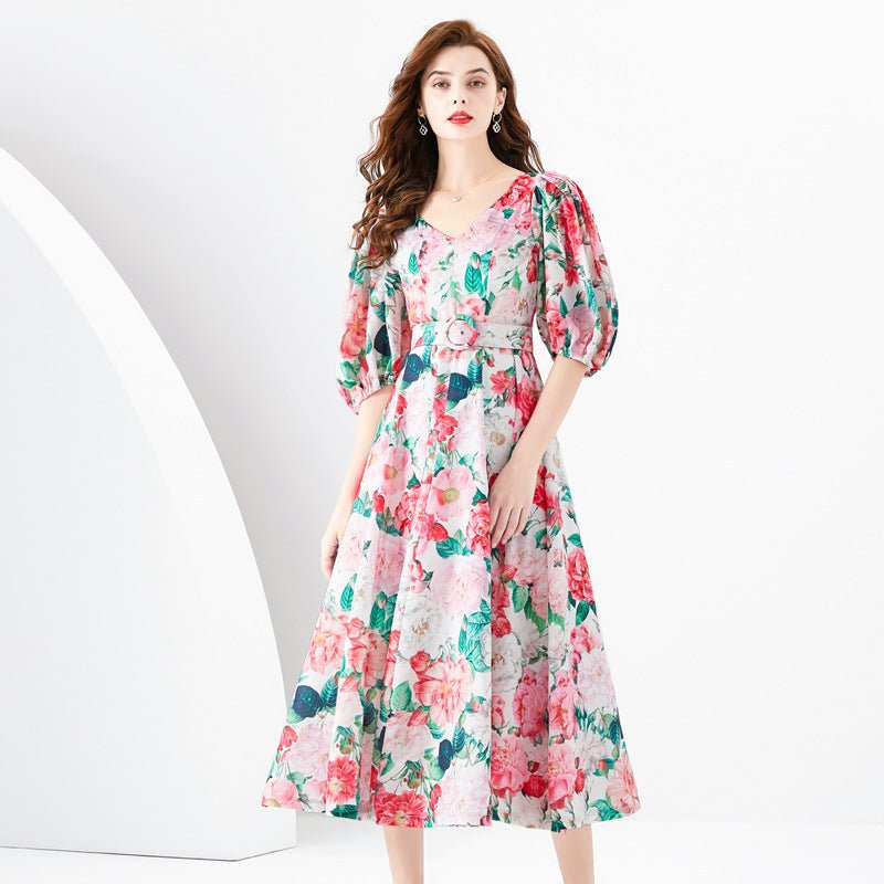 Women's Waist - tight Long Temperament Dress - PratSN