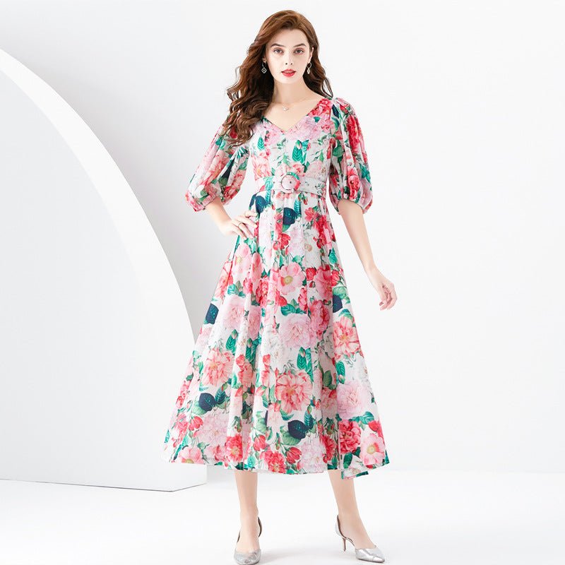 Women's Waist - tight Long Temperament Dress - PratSN