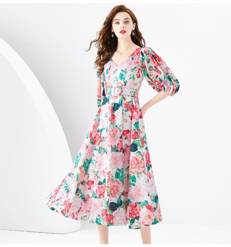 Women's Waist - tight Long Temperament Dress - PratSN