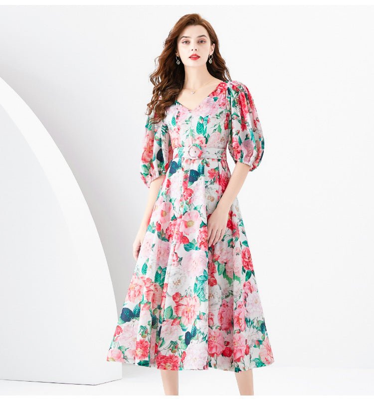 Women's Waist - tight Long Temperament Dress - PratSN