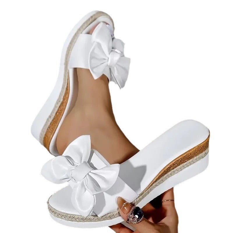 Women's Wedge Bow Slippers - PratSN