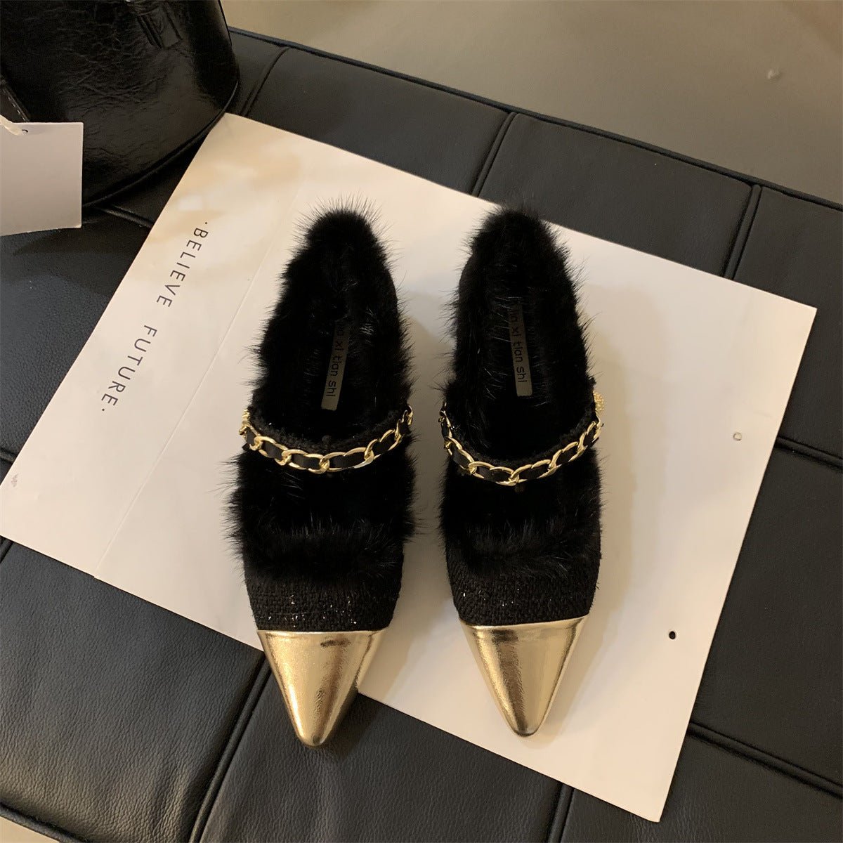 Women's Winter Party Pointed Shoes Women Wear Velvet - PratSN