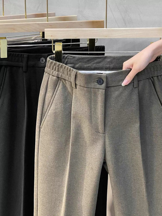 Woolen Pants Men's Straight - leg Silm Fancy Pants Business Casual Pants Suit Pants Cropped Pants Spring & Fall Winter - PratSN