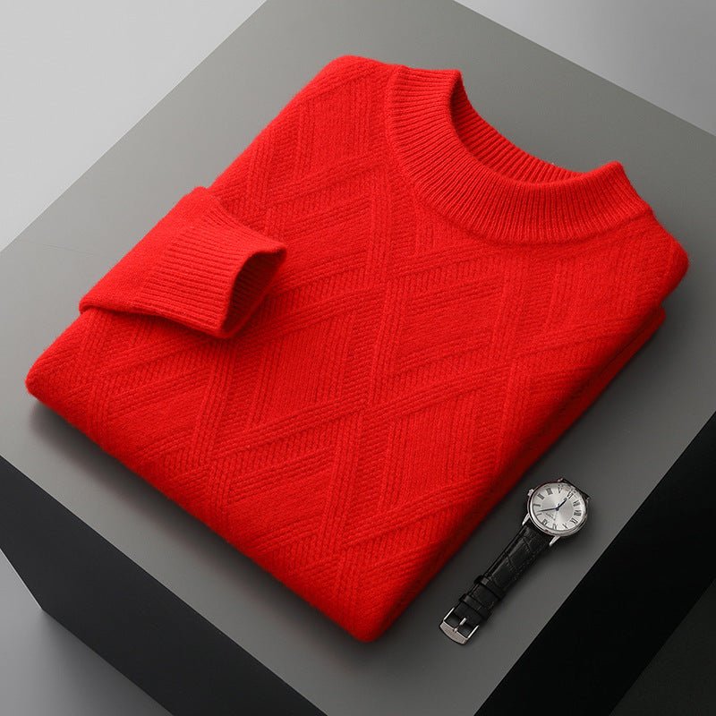 Woolen Sweater Men's Half Turtleneck Thickened Sweater Casual - PratSN
