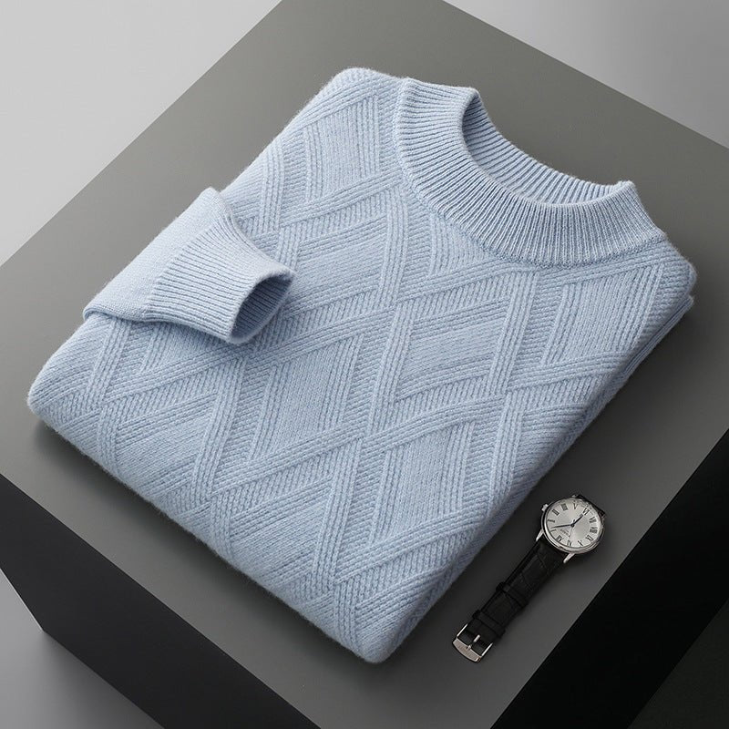 Woolen Sweater Men's Half Turtleneck Thickened Sweater Casual - PratSN