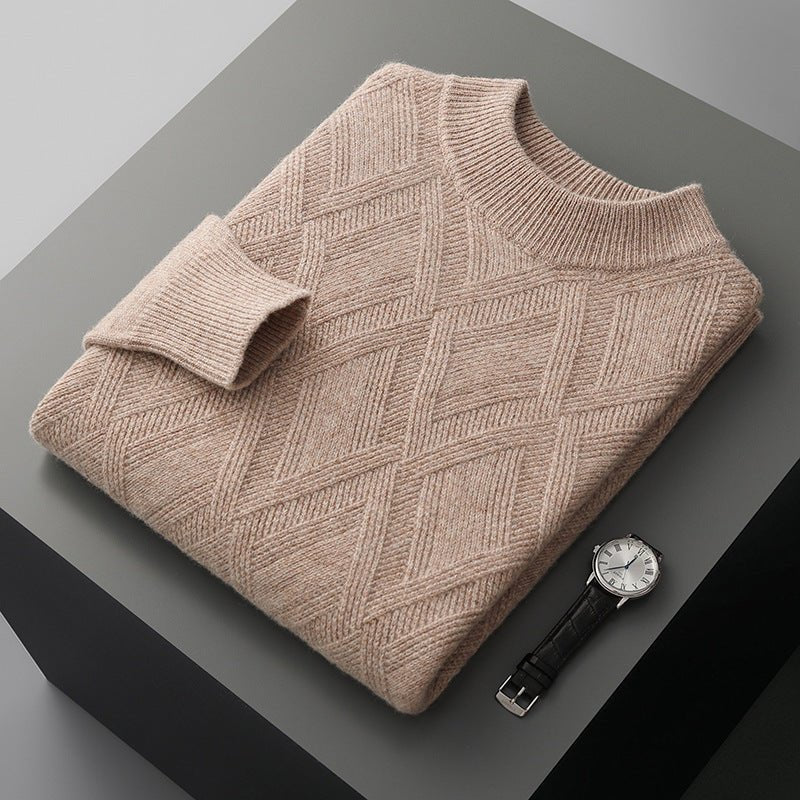 Woolen Sweater Men's Half Turtleneck Thickened Sweater Casual - PratSN
