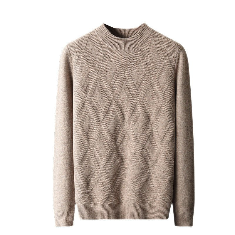 Woolen Sweater Men's Half Turtleneck Thickened Sweater Casual - PratSN