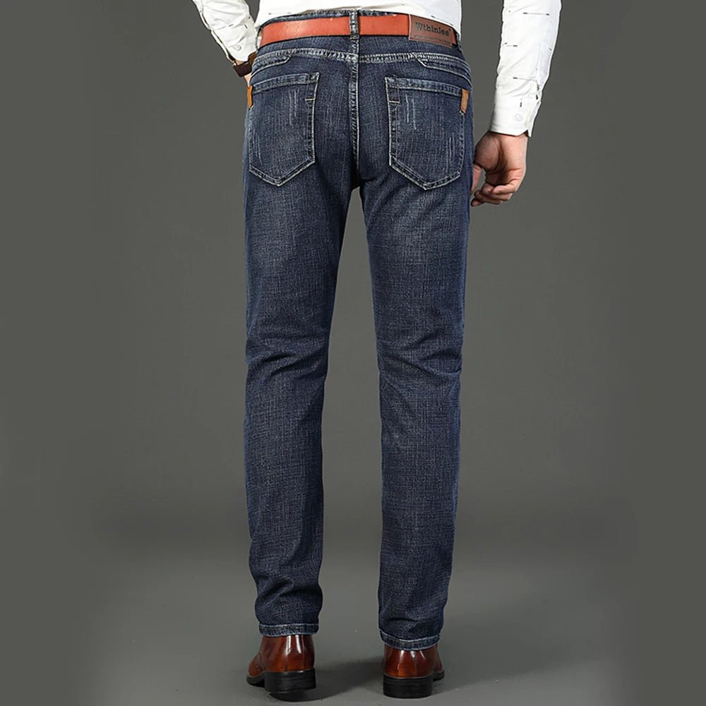 Wthinlee Business Men Jeans Casual Straight Stretch Fashion Classic Blue Black Work Denim Trousers Spring Summer Brand Clothing - PratSN