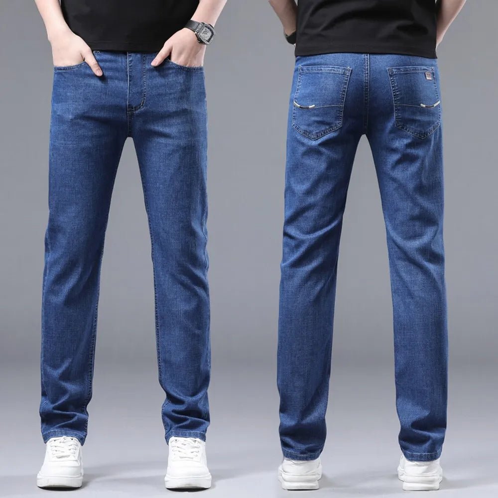 Wthinlee Business Men Jeans Casual Straight Stretch Fashion Classic Blue Black Work Denim Trousers Spring Summer Brand Clothing - PratSN