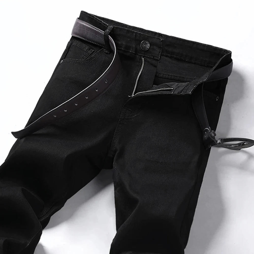 Wthinlee Business Men Jeans Casual Straight Stretch Fashion Classic Blue Black Work Denim Trousers Spring Summer Brand Clothing - PratSN