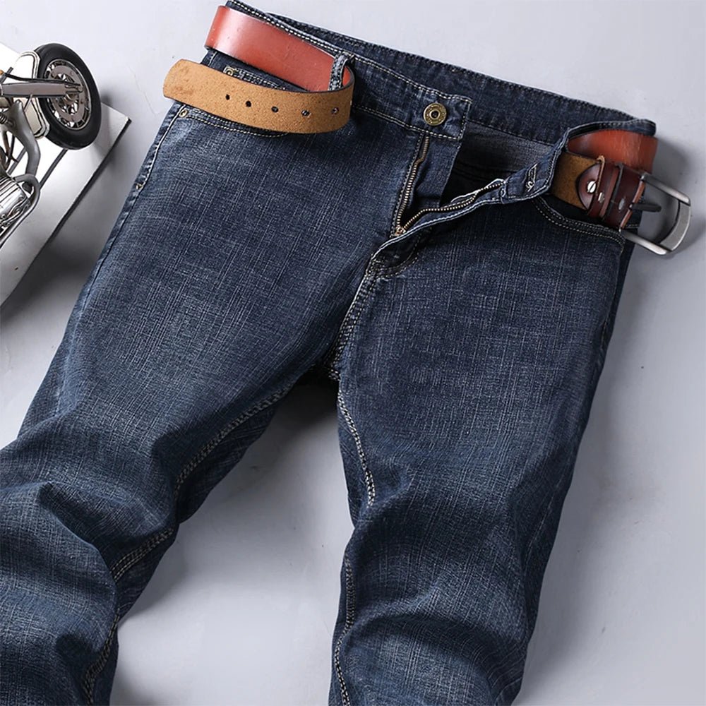Wthinlee Business Men Jeans Casual Straight Stretch Fashion Classic Blue Black Work Denim Trousers Spring Summer Brand Clothing - PratSN