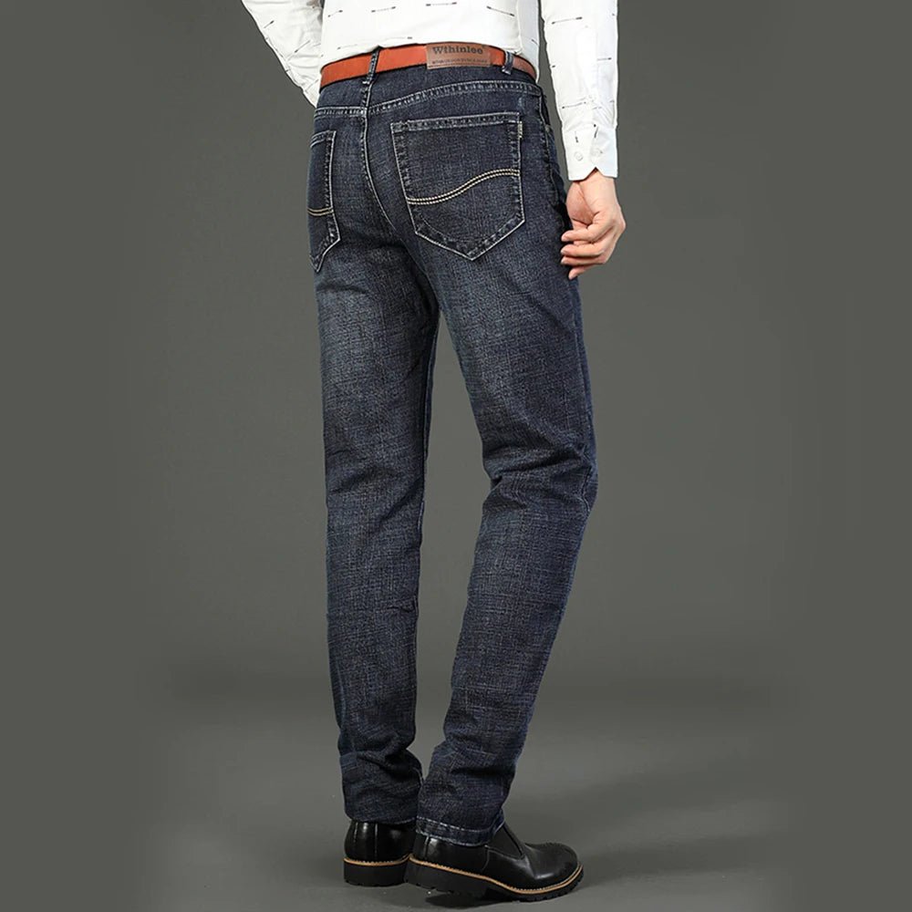 Wthinlee Business Men Jeans Casual Straight Stretch Fashion Classic Blue Black Work Denim Trousers Spring Summer Brand Clothing - PratSN