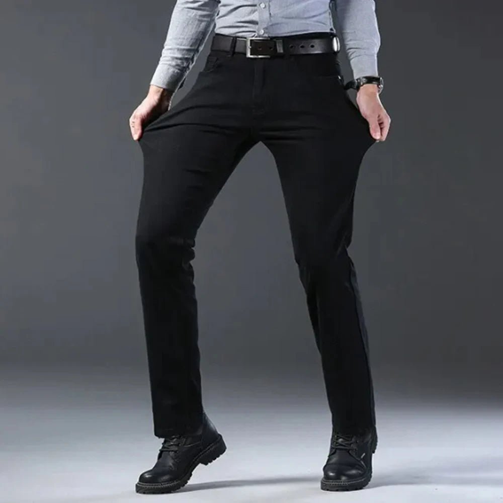 Wthinlee Business Men Jeans Casual Straight Stretch Fashion Classic Blue Black Work Denim Trousers Spring Summer Brand Clothing - PratSN