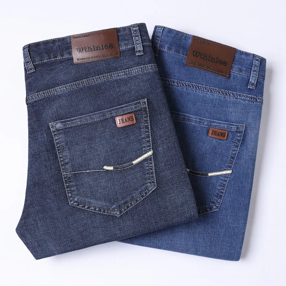 Wthinlee Business Men Jeans Casual Straight Stretch Fashion Classic Blue Black Work Denim Trousers Spring Summer Brand Clothing - PratSN