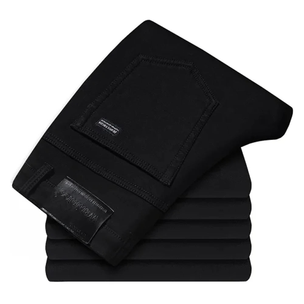 Wthinlee Business Men Jeans Casual Straight Stretch Fashion Classic Blue Black Work Denim Trousers Spring Summer Brand Clothing - PratSN